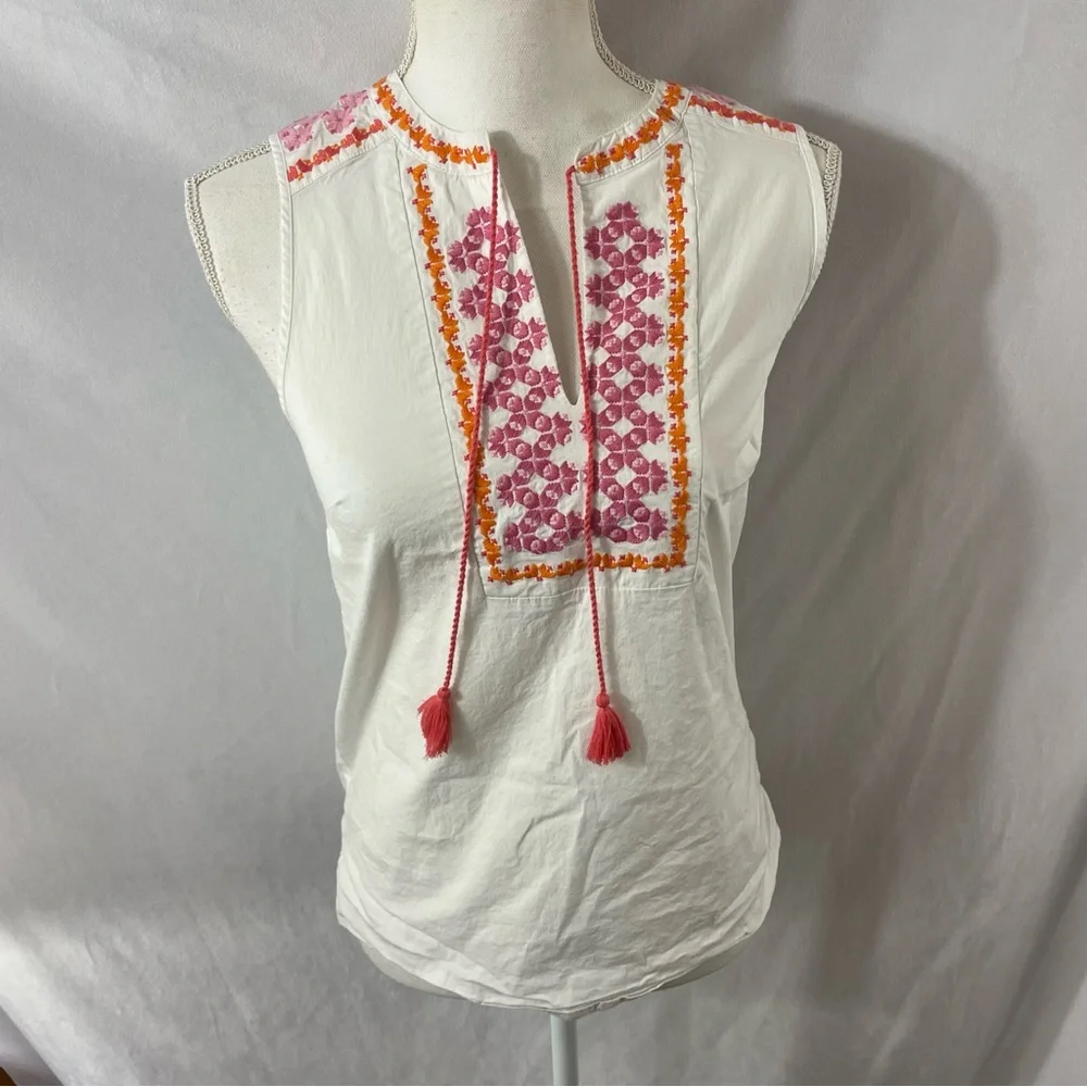 J.crew Embroidered tank top